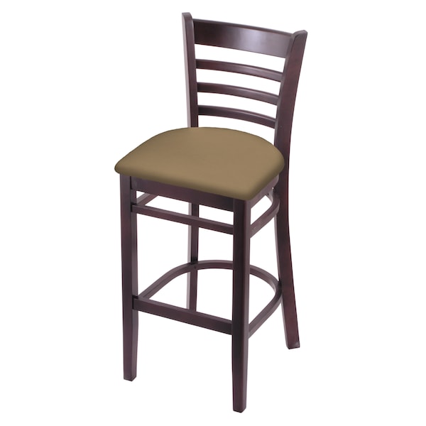 30" Bar Stool, Dark Cherry Finish, Canter Sand Seat